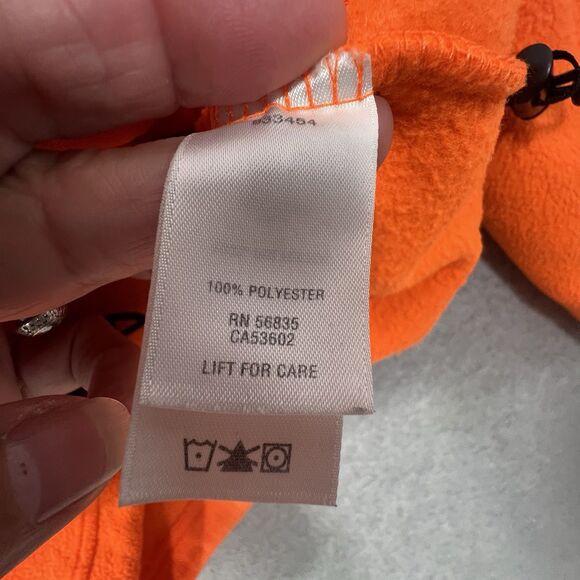 Cabelas Mens M Fleece Jacket hunting safety orange Hi Vis full Zip pockets - Picture 14 of 15